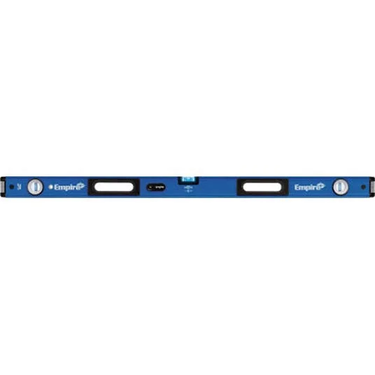 Empire True Blue Series EM95.48 Magnetic Box Level, 48 in L, 3-Vial, 1-Hang Hole, Magnetic, Aluminum, Blue