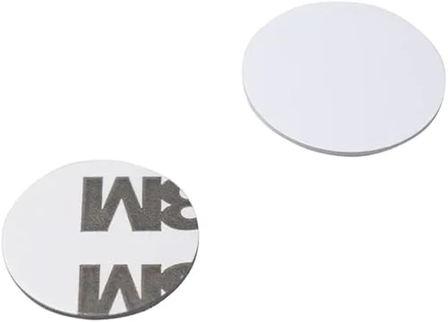 ETEKJOY 100 PCS 125KHz RFID Sticker Coin Adhesive Back Proximity ID Card Token Key Tag Keypad Card for Entry Access Control System Electronic Cabinet Door Lock, Dia 1 inch, Read Only,