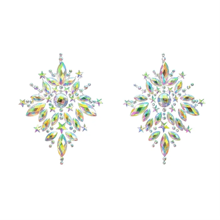 European and American hot girl style imitation diamond glitter nipple stickers sexy accessories colorful 1 pair