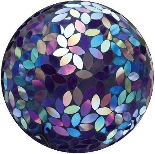 Evergreen Garden Gazing Ball in Purple Iridescent Design Everyday Decor for Homes Gardens and Yards