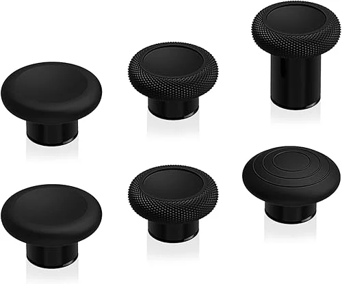 eXtremeRate 6 in 1 Metal Thumbsticks Replacement for Xbox Elite Series 2 Controller, Swappable Magnetic Joysticks Accessories Parts for Xbox Elite Series 2 Core Controller – Metallic Black