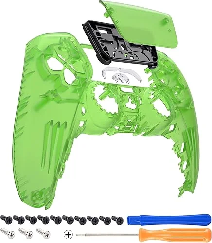 eXtremeRate Clear Atomic Purple Touchpad Front Top Shell Compatible with ps5 Controller BDM-010 020 030 040 050, DIY Replacement Shell Custom Touch Pad Cover Compatible with ps5 Controller