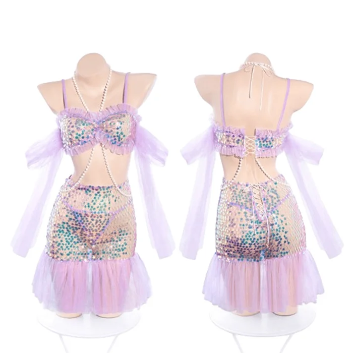 Fantasy Mermaid Bead Chain Embellished With Sexy Lingerie Uniform