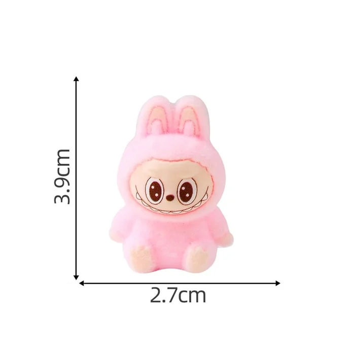 Flocking teething labrag cute little rabbit plush toy DIY decorative item 1 pieces/set 2.7cm*3.9cm Pink