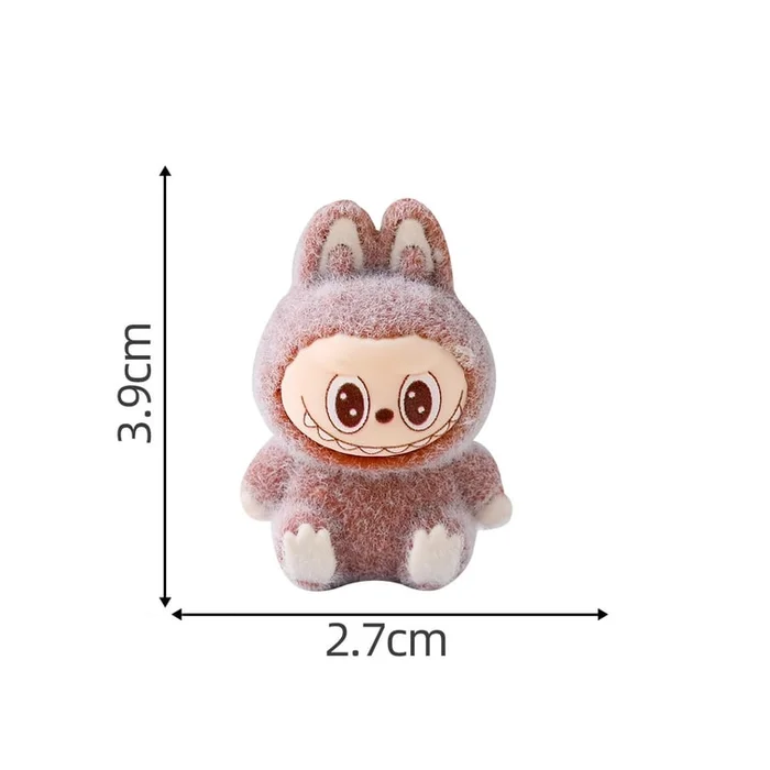 Flocking teething labrag cute little rabbit plush toy DIY decorative item 1 pieces/set 2.7cm*3.9cm Coffee color
