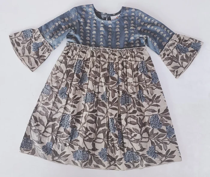 Floral Print Bell-Sleeves Dress 6Y