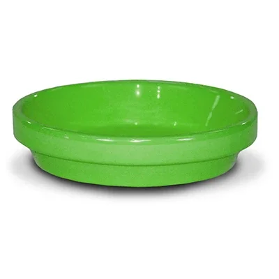 Flower Pot, Bright Green Ceramic, 3.75 X .5 In.