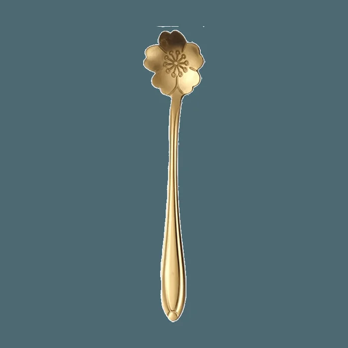 Flower Tea Spoon Coffee Spoon Gold 12.5cm