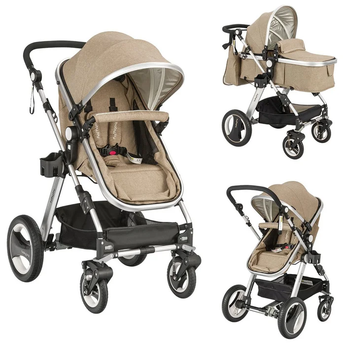 Folding Aluminum Baby Stroller Pram with Diaper Bag by Babyjoy™