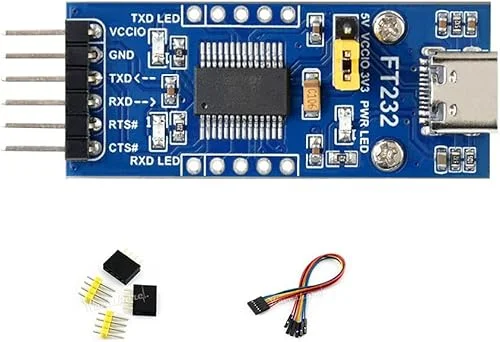 FT232 USB to UART (TTL) Communication Module, USB-C Connector, Compatible 3.3V/5V Logic Level, Supports Mac OS, Linux, Android, Wince, Windows 7/8/8.1/10/11…
