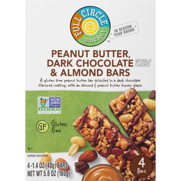 Full Circle Bars, Peanut Butter, Dark Chocolate & Almond