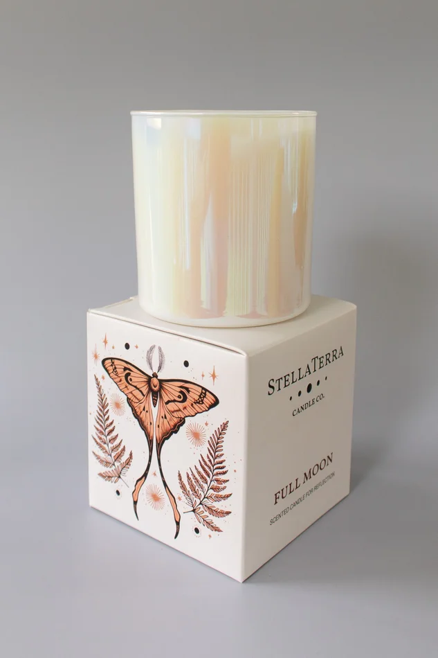 Full Moon, Coconut Apricot Wax Blend Candle, 9oz