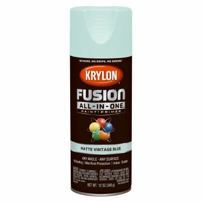 Fusion All-in-one Spray Paint + Primer, Matte Vintage Blue, 12-oz.