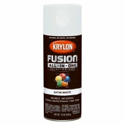 Fusion All-in-one Spray Paint + Primer, Satin White, 12-oz.