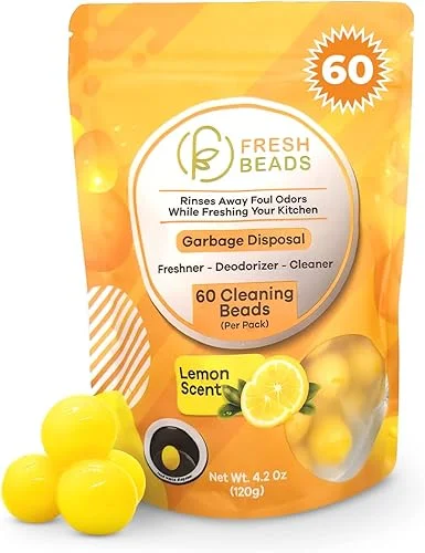 Garbage Disposal and Drain Cleaner Pods – 60 Count Sink Freshener & Deodorizer Lemon Scent Capsules