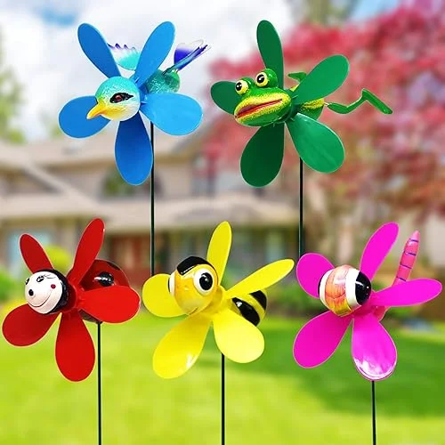 Garden Pinwheels Whirligigs Wind Spinner Windmill Toys for Kids Yard Decor Lawn Decorations Hummingbird Decorative Garden Stakes Outdoor Whirlygig Windmills Gardening Art Whimsical Baby Gifts