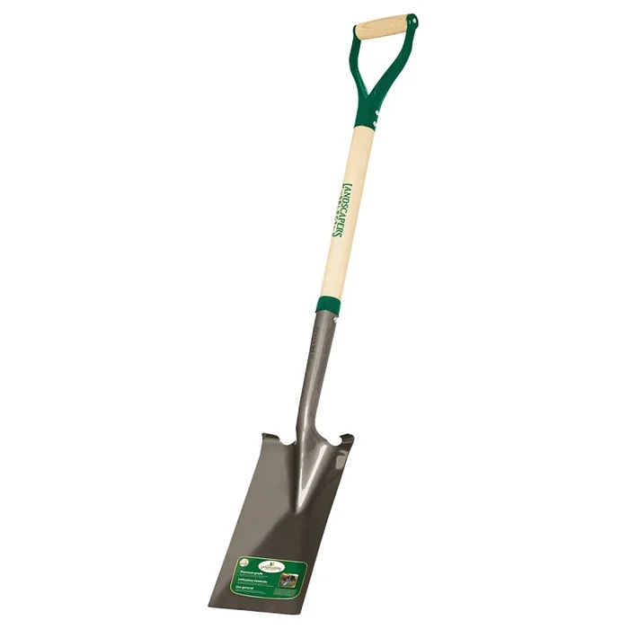 Garden Spade Shovel, 7 In W Blade, 30 In Wood D-grip Handle