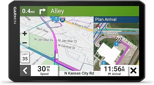Garmin dezl OTR710, Large, Easy-to-Read 7” GPS Truck Navigator, Custom Truck Routing, High-Resolution Birdseye Satellite Imagery, Directory of Truck & Trailer Services (Renewed)