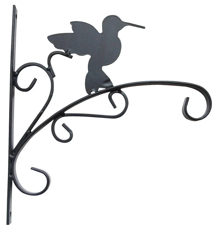 Gb-3019 Hanging Plant Bracket, 11 In L, Wall Mount, Matte Black Steel