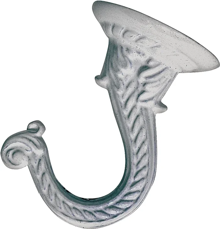 Gb0093l Decorative Ceiling Hook, 2-3/16 In H, Zinc, White Finish