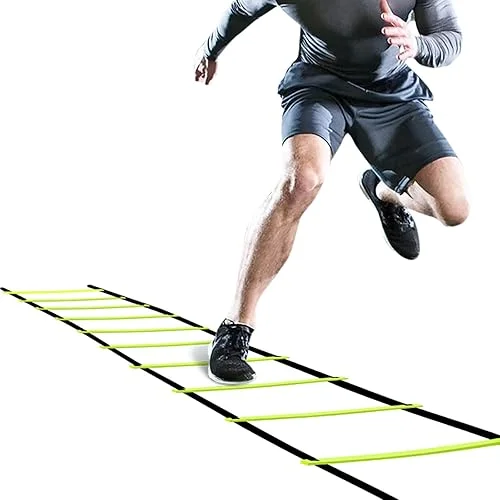 GHB Pro Agility Ladder Agility Training Ladder Speed 12 Rung 20ft with Carrying Bag (Green, 1 Pack)