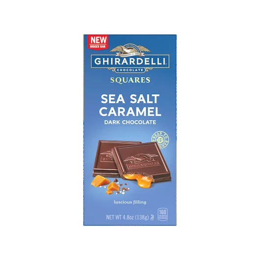 Ghirardelli Dark Chocolate Sea Salt Caramel Squares Bar-4.8 oz.-10/Case