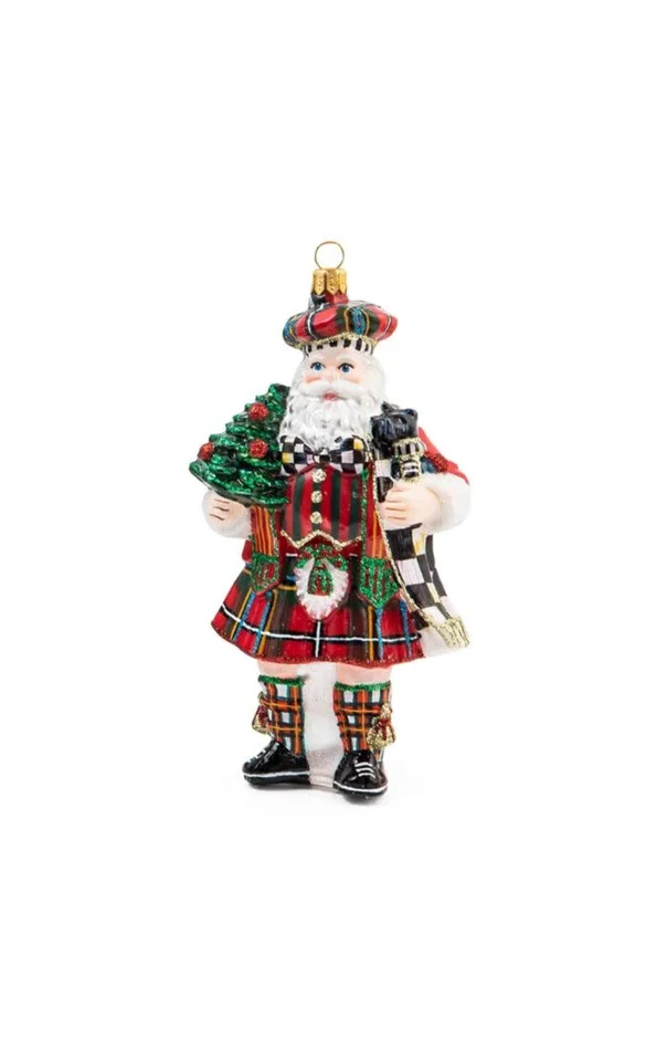 Glass Ornament – Scottish Santa