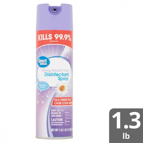 Great Value Morning Meadow Scent Disinfectant Spray, 1 lb 3 oz