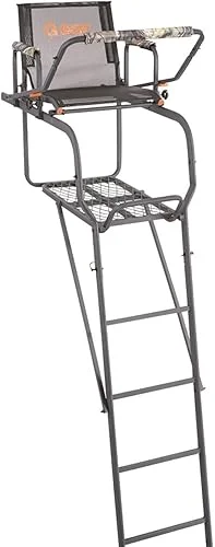 Guide Gear 15.5' Climbing Ladder Tree Stand for Hunting with Mesh Seat, Hunting Gear, Equipment, and Accessories Camo