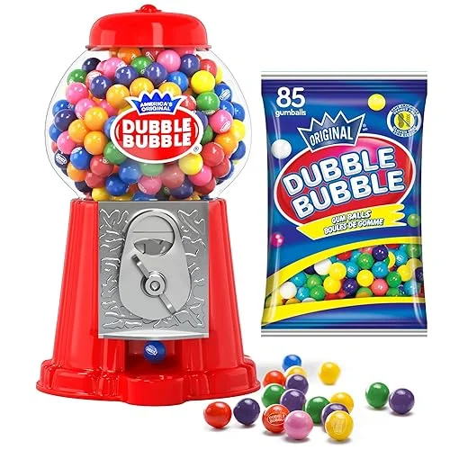 Gumball Machine for Kids 8.5′ – Coin Operated Bubble Gum Machine and Toy Bank – Candy Machine Dispenser Includes 85 Gum Balls – Great Candy Dispenser Machine Gift Toys for Girls and Boys (Red)