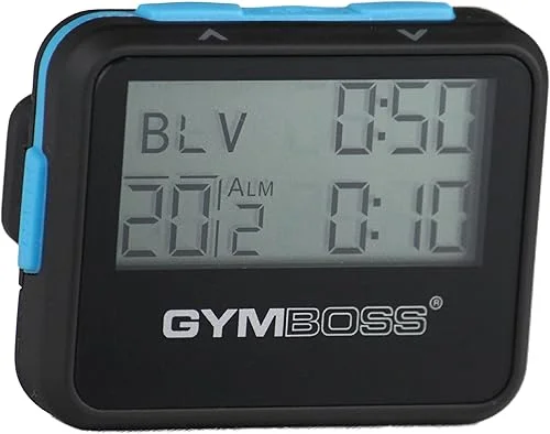 Gymboss Interval Timer and Stopwatch – Black/Blue SOFTCOAT