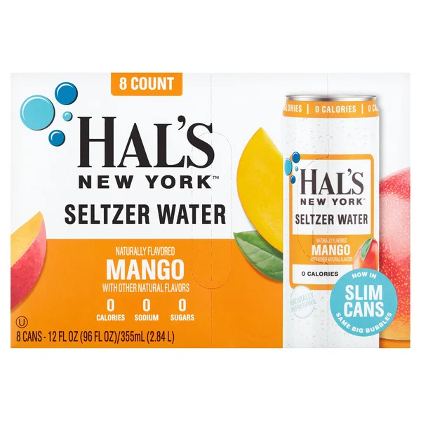 Hal’s New York Seltzer Water, Mango Seltzer