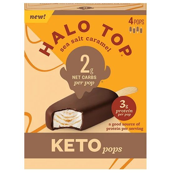 Halo Top Keto Sea Salt Caramel Ice Cream Bars, 4 ct