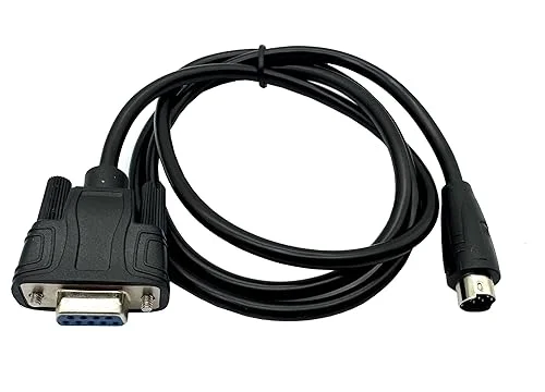 Halokny DB9 RS232 to Mini 8Pin Round Head Cable, DB9 9-Pin Female to Mini Din 8Pin Male PLC Programming Adapter Cable 3.3Ft/1M