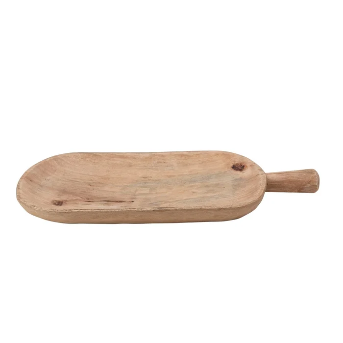 Hand-Carved Mango Wood Tray w/ Handle