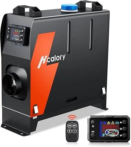 HCALORY 12V 8KW Diesel Air Heater Station-SE All-in-one with Remote Control and LCD Monitor,Parking Diesel Heaters Portable and Convenient Integrated for Car Trucks Boat Bus RV and Trailer Black