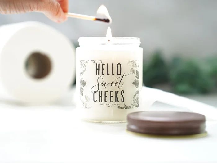 Hello Sweet Cheeks Funny Bathroom Candle