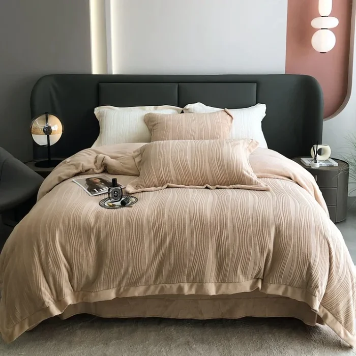 High End Autumn Winter 4Pcs Set Coffee Double Size