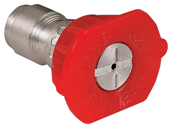 High-pressure Pressure Washer Nozzle, 0 Degree Spray Angle, 3.0 Millimeter Orifice, Red Color