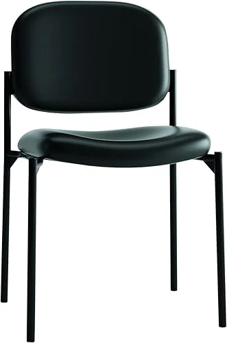 HON Scatter Guest Chair, Comfortable Waiting Room Chairs, Leather Chair, Lobby Chairs, Armless, Black