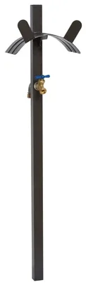 Hose Hanger With Faucet, Freestanding, Steel, Holds 150 Ft.