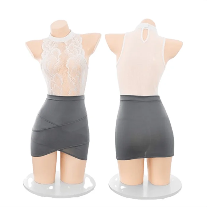 Hot Xiao Mi's sexy dating battle robe open crotch uniform suit sexy lingerie sexy pure desire1 piece