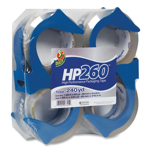 Hp260 Packaging Tape With Dispenser, 3″ Core, 1.88″ X 60 Yds, Clear, 4/pack