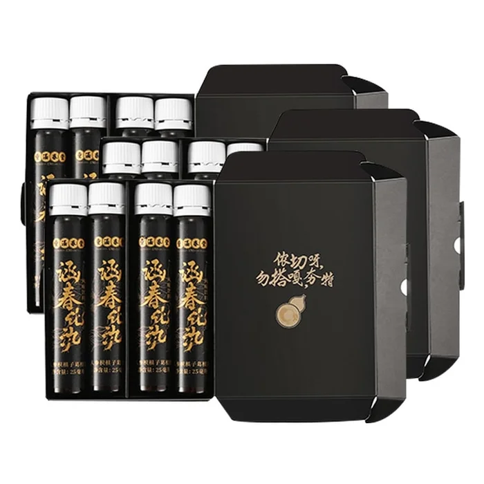 Huayuan Ginseng Hovenia dulcis and Pueraria Root Drink for Health Preservation and Alcohol Relief (25ml * 4 pieces) *3 boxes