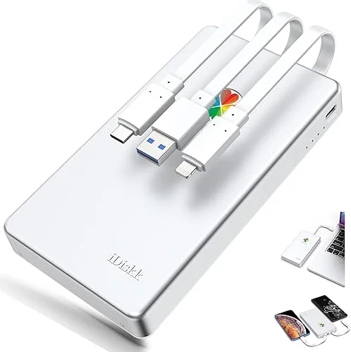 iDiskk Mfi Certified 2TB External Hard Drive for iPhone 16,15,iPad,MacBook,PC,Photo Storage Phone Drive for Android Mobile to Backup Photos | Video | Files (auto Backup) for iPhone 15/14/13/12/11/X