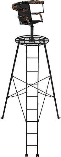 ig Game Defender Tripod Whitetail Deer Above Hunting Outdoors Padded 360 Degree Rotation Treestand