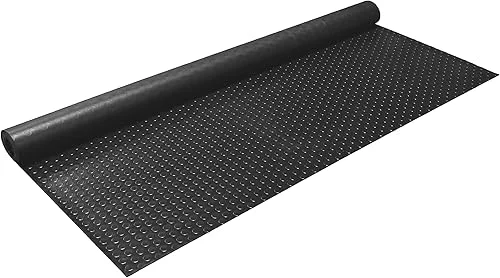 IncStores Flooring Inc's 1.6mm Nitro Garage Floor Mat, Truck & Car Garage Mat, Flexible Vinyl Garage Flooring for Stronger & Safer Garage, Workshop, Coin Pattern, 7.5' x 17', Midnight Black