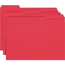 Interior File Folders, 1/3-cut Tabs: Assorted, Letter Size, 0.75″ Expansion, Red, 100/box