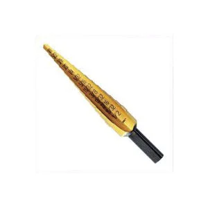 IRWIN Unibit 15101ZR Step Drill Bit, 1/8 to 1/2 in Dia, 3-1/4 in OAL, 1-Flute, 1/4 in Dia Shank, Hex Shank