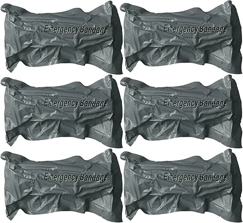 Israeli Emergency Bandage, 6′ 4Pack Compression Bandage, Trauma Wound Dressing, Sterile Vacuum Sealed Packaging for Bleeding Control, Medical Trauma Kit, Combat Tactical First Aid IFAK Supplies